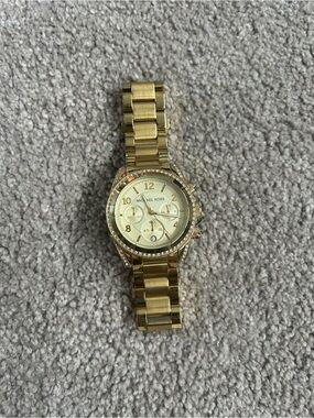 Michael Kors Gold-Tone Crystal Accent Chronograph Watch